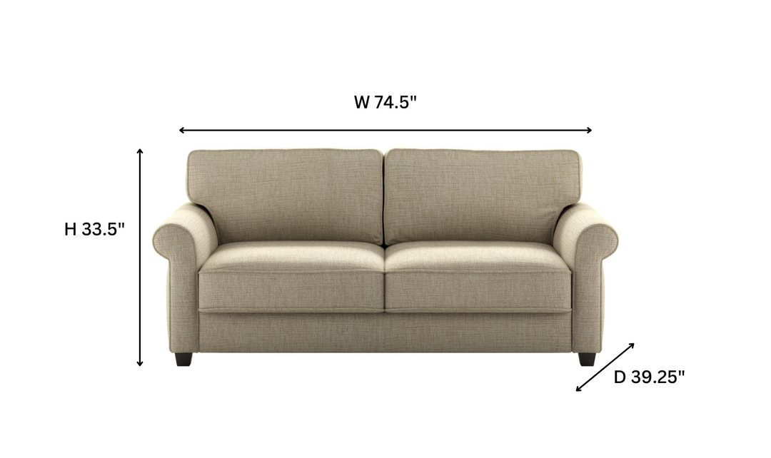 Luonto Willow Fabric Sleeper Sofa With Hybrid Deluxe mechanism (Queen Size)-Jennifer Furniture