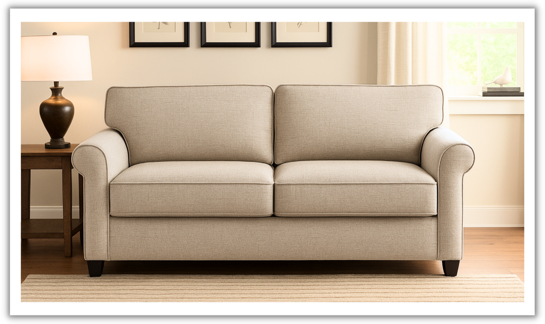Luonto Willow Fabric Sleeper Sofa With Hybrid Deluxe mechanism (Queen Size)-Jennifer Furniture