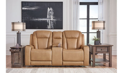 Card Player Leather Power Reclining Living Room Set