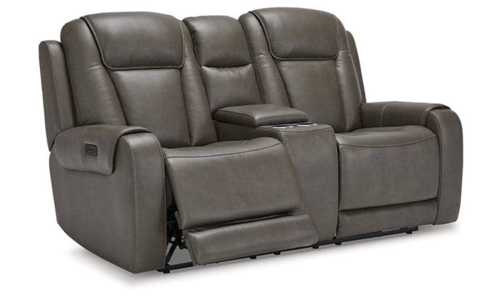Card Player Leather Power Reclining Living Room Set
