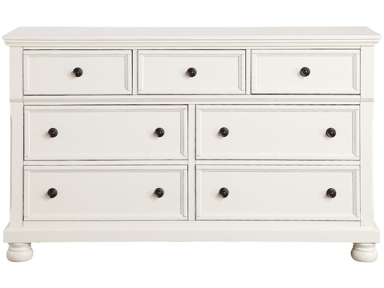 white seven drawer dresser Laurelton 7 Dovetail Drawer Wooden Dresser in White