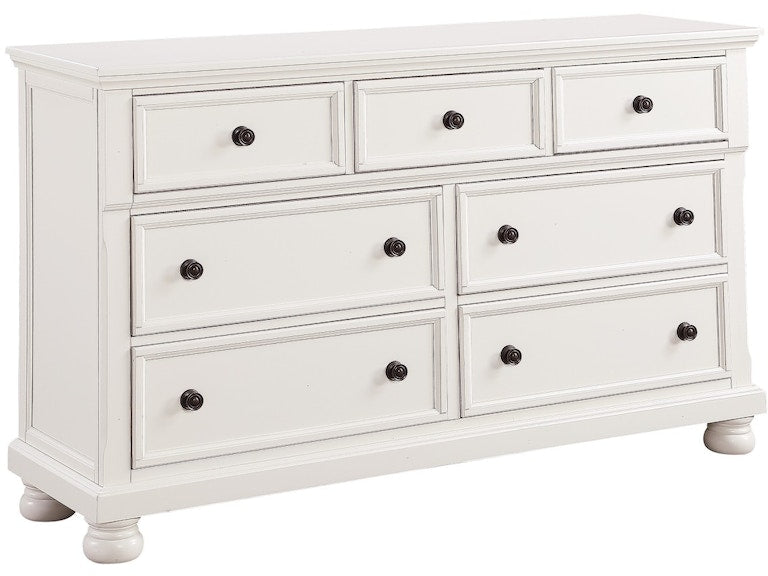 Laurelton 7 Dovetail Drawer Wooden Dresser in White