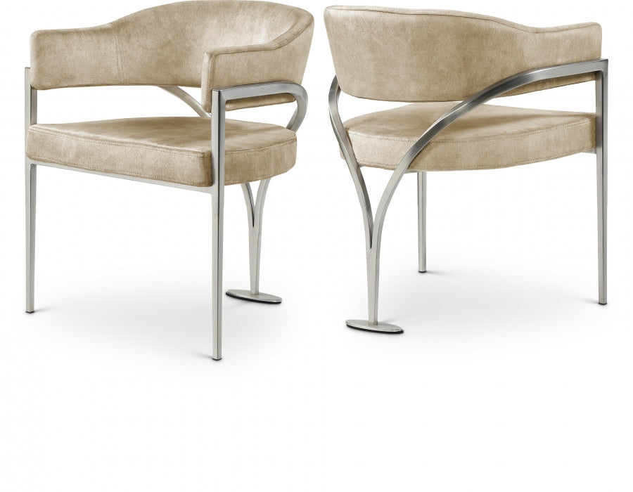 Meridian Madelyn Velvet Upholstered Dining Chair (Set of 2)