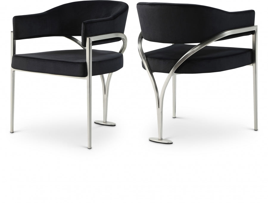 Meridian Madelyn Velvet Upholstered Dining Chair (Set of 2)