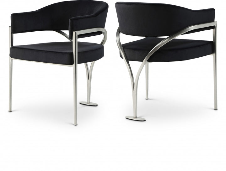 Meridian Madelyn Velvet Upholstered Dining Chair (Set of 2)