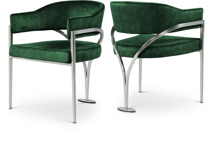 Meridian Madelyn Velvet Upholstered Dining Chair (Set of 2)