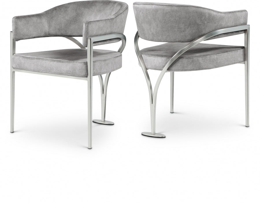 Meridian Madelyn Velvet Upholstered Dining Chair (Set of 2)