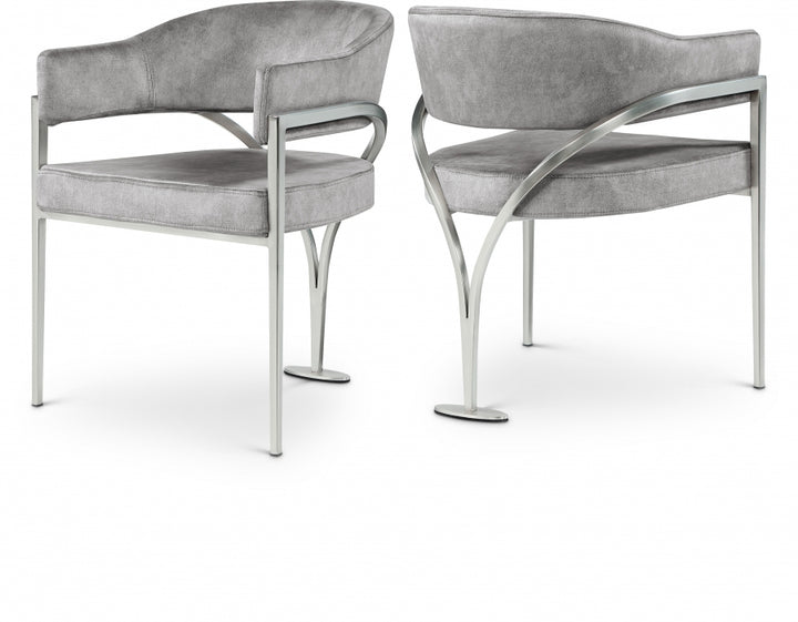 Meridian Madelyn Velvet Upholstered Dining Chair (Set of 2)