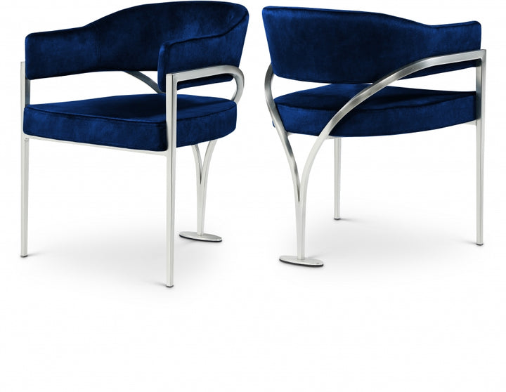 Meridian Madelyn Velvet Upholstered Dining Chair (Set of 2)