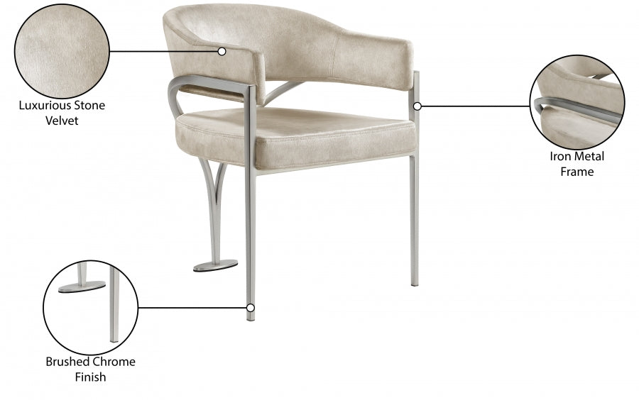 Meridian Madelyn Velvet Upholstered Dining Chair (Set of 2)