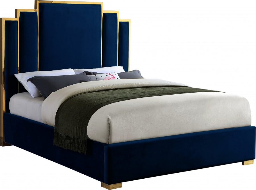 Hugo Velvet Bed-Beds-Jennifer Furniture