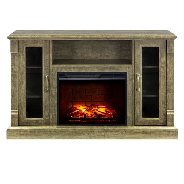 Elena 58" TV Stand with Infrared Electric Fireplace in Rustic Gray Finish-Tv Stands-Jennifer Furniture