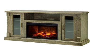 Elena 58" TV Stand with Infrared Electric Fireplace in Rustic Gray Finish-Tv Stands-Jennifer Furniture
