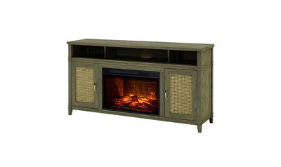 Devora 60" Media Infrared Electric Fireplace in Gray Finish-Fireplaces-Jennifer Furniture