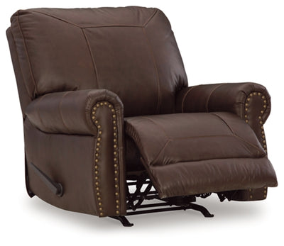 Colleton Dark Brown Leather Recliner with Rolled Arms