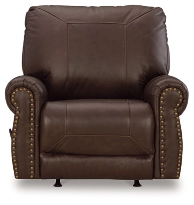  Colleton Dark Brown Leather Recliner with Rolled Arms