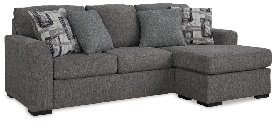 Gardiner Gray Fabric Sofa Chaise with Cushioned Arms