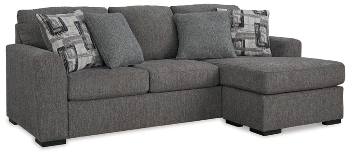 Gardiner Gray Fabric Sofa Chaise with Cushioned Arms