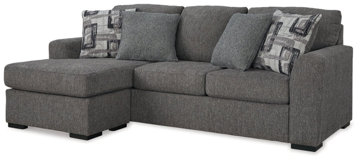 Gardiner Gray Fabric Sofa Chaise with Cushioned Arms