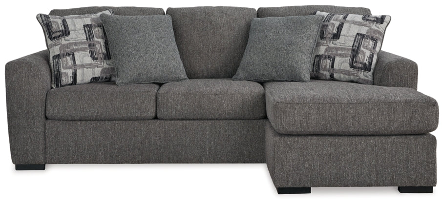 Gardiner Gray Fabric Sofa Chaise with Cushioned Arms