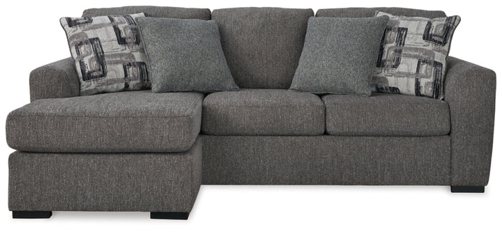 Gardiner Gray Fabric Sofa Chaise with Cushioned Arms