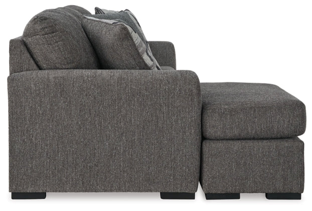Gardiner Gray Fabric Sofa Chaise with Cushioned Arms