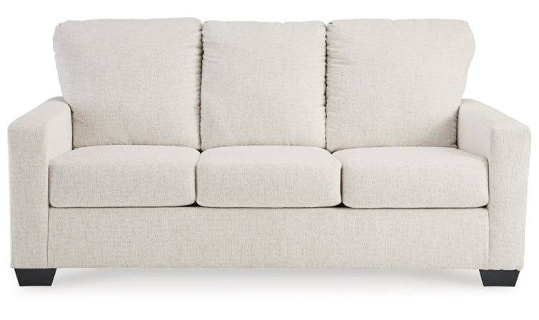 Rannis White Fabric Full Sofa Sleeper