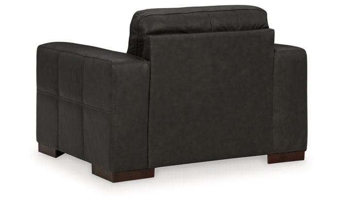 Luigi Black Leather Tufted Oversized Chair in Wood – Jennifer