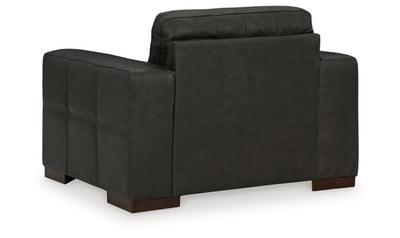 Luigi Black Leather Tufted Oversized Chair