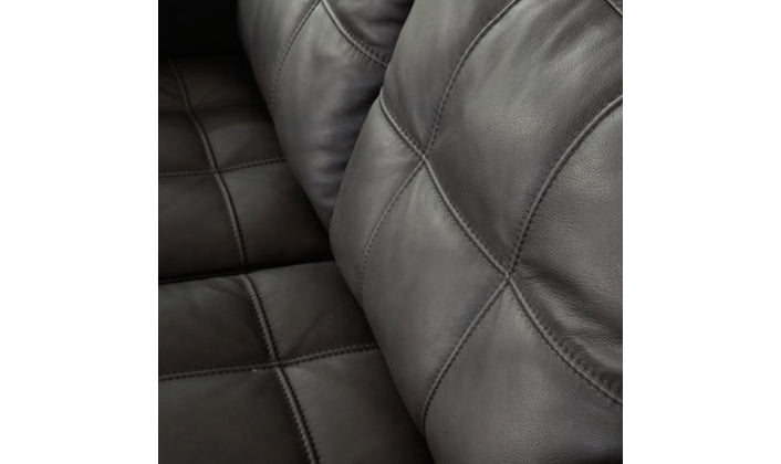 Luigi Black Leather Loveseat