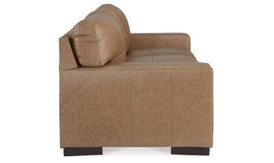 Lombardia 3-Seater Brown Leather Sofa with Track Arms