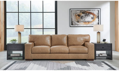 Lombardia stationary brown leather living room set