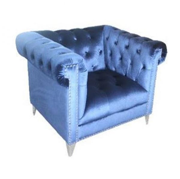 Coaster Furniture Bleker Blue Velvet Tufted Modular Living Room Set