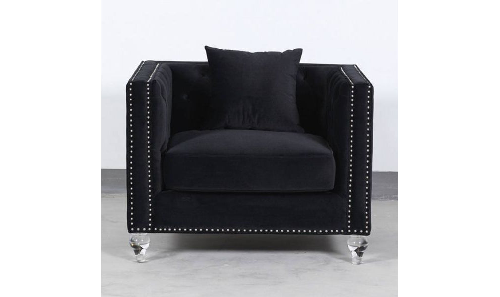 Delilah Black Fabric Living Room Set