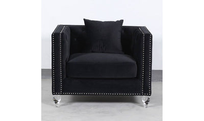 Delilah Black Fabric Living Room Set