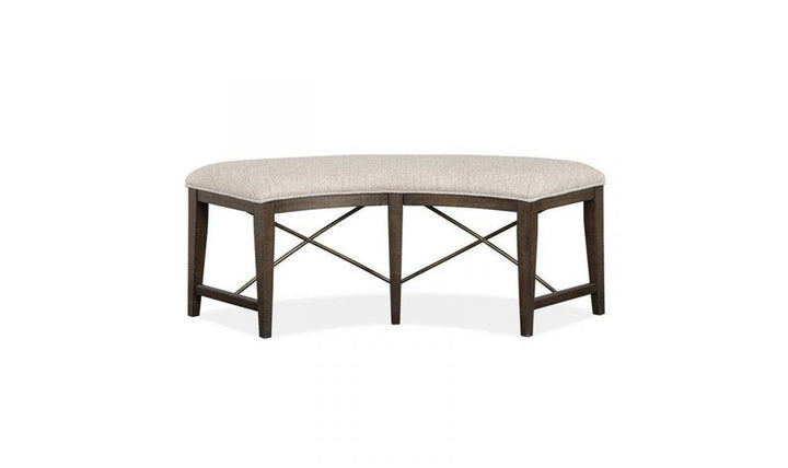 Westley Falls Curved Bench w-Upholstered Seat