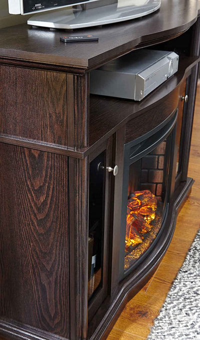 Blanca 48" Media Electric Fireplace in Rustic Brown Finish-Fireplaces-Jennifer Furniture