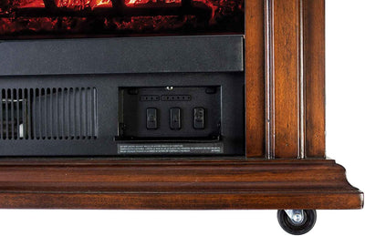 Dawson 32” Mobile Infrared Electric Fireplace in Cherry-Fireplaces-Jennifer Furniture