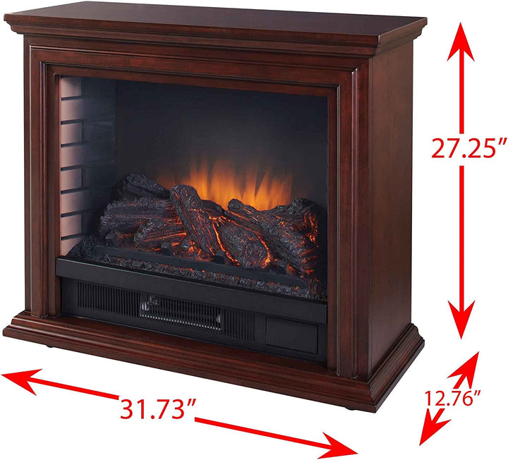 Dawson 32” Mobile Infrared Electric Fireplace in Cherry-Fireplaces-Jennifer Furniture
