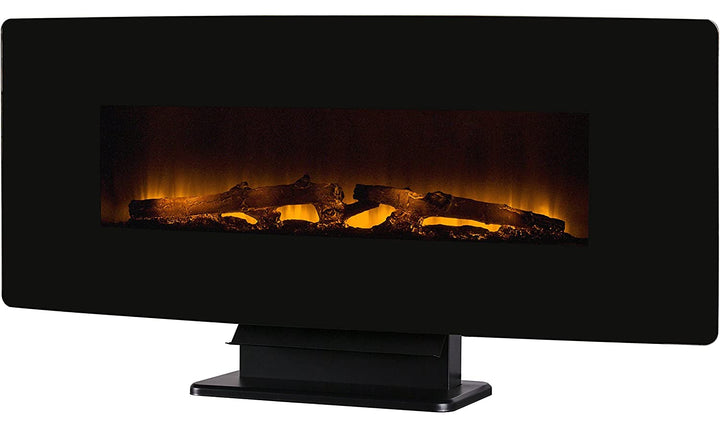 Coraline 48" Curved Front Wall Mount Electric Fireplace with Black Glass-Fireplaces-Jennifer Furniture