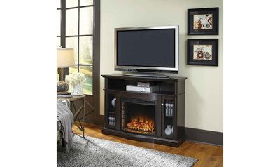 Blanca 48" Media Electric Fireplace in Rustic Brown Finish-Fireplaces-Jennifer Furniture