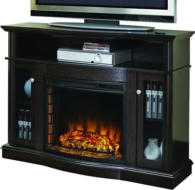 Blanca 48" Media Electric Fireplace in Rustic Brown Finish-Fireplaces-Jennifer Furniture