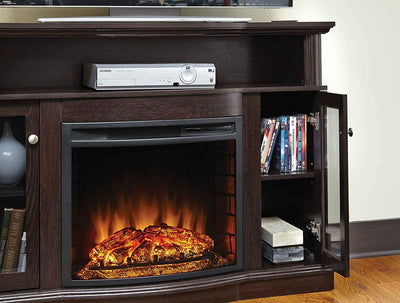 Blanca 48" Media Electric Fireplace in Rustic Brown Finish-Fireplaces-Jennifer Furniture