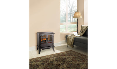 Alison Electric 20" Wood Stove Heater in Matte Black Finish-Fireplaces-Jennifer Furniture