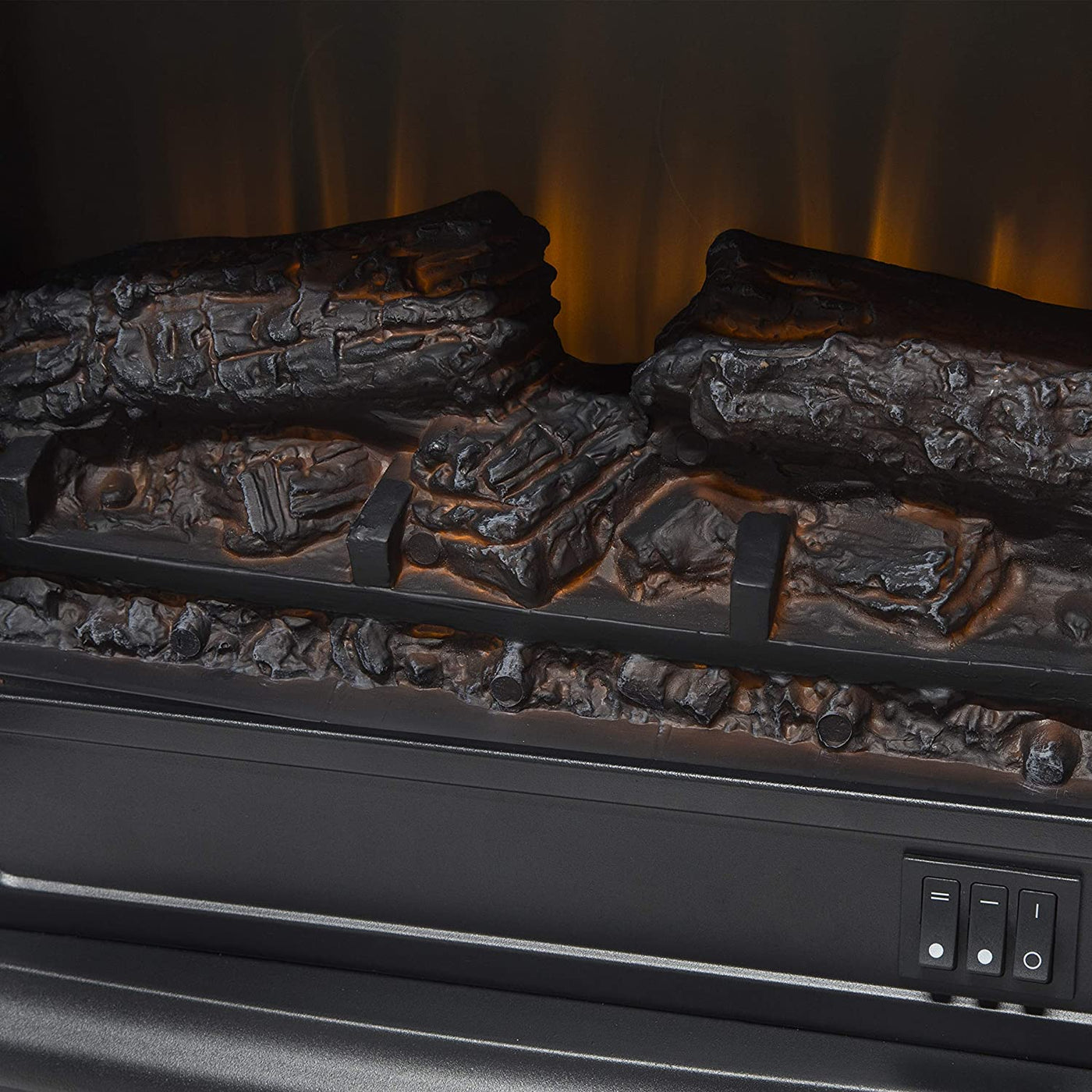 Duncan 17" Infrared 2 Stage Electric Stove in Black-Fireplaces-Jennifer Furniture