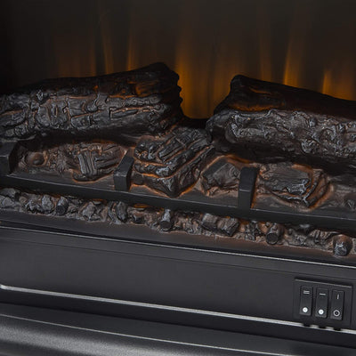 Duncan 17" Infrared 2 Stage Electric Stove in Black-Fireplaces-Jennifer Furniture