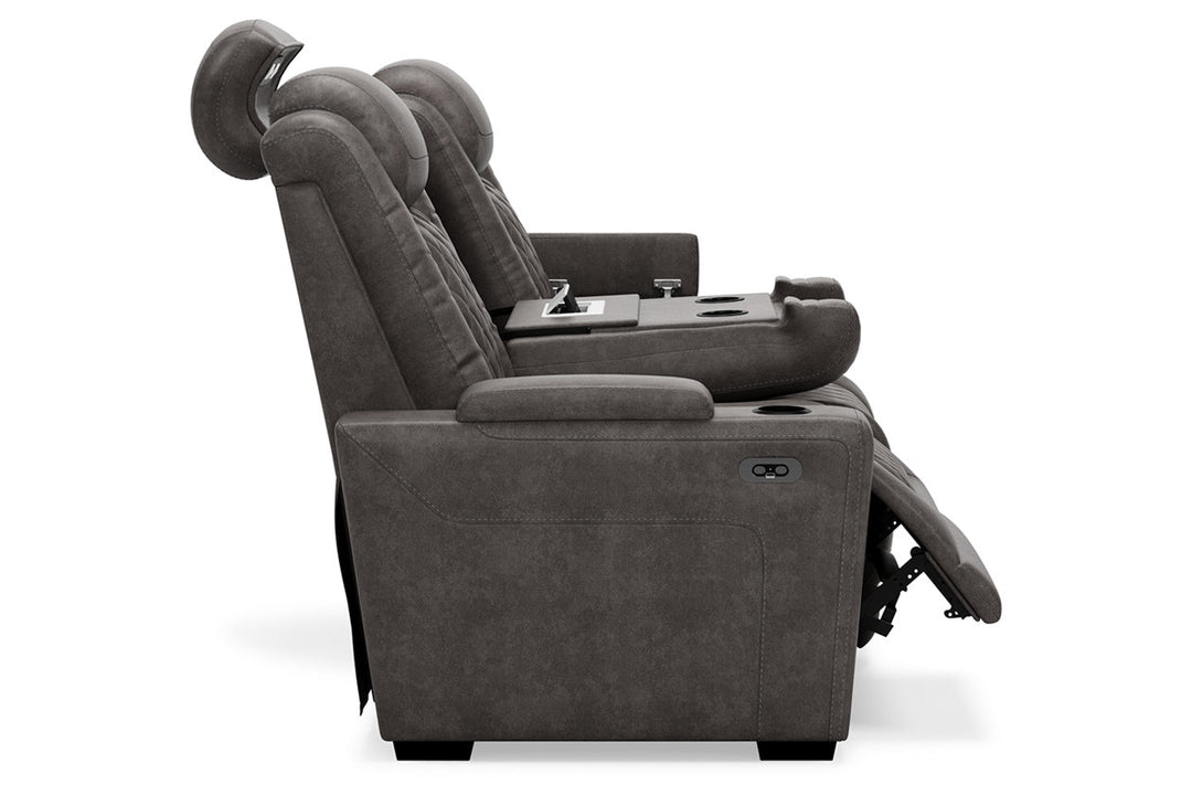 HyllMont Power Reclining Sofa-Sofas-Jennifer Furniture