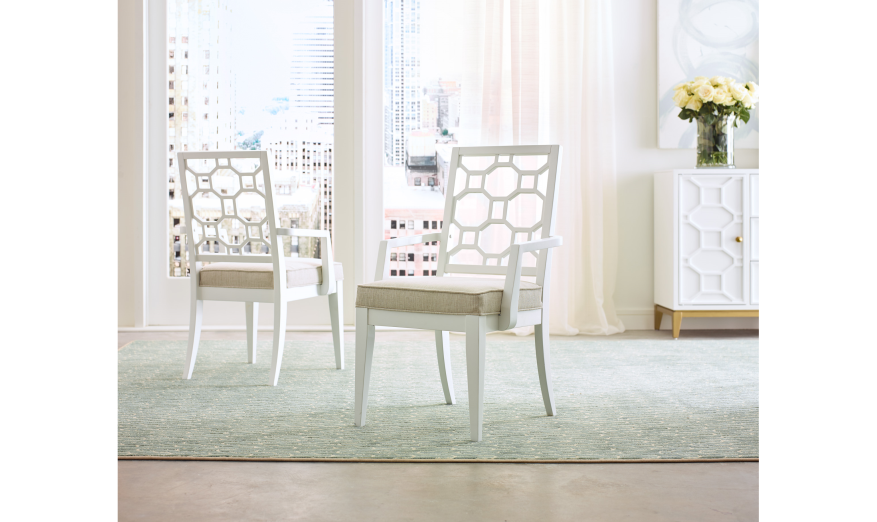 Chelsea by Rachael Ray Lattice Back Arm Chair (Set of 2)-Dining Arm Chairs-Jennifer Furniture