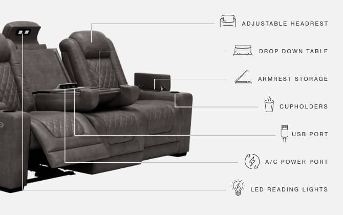 HyllMont Power Reclining Sofa-Sofas-Jennifer Furniture