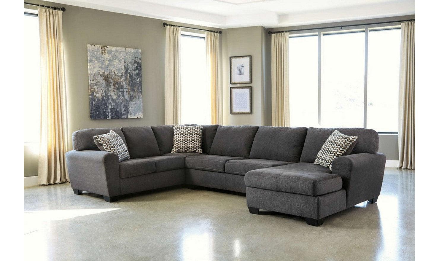 Modern Heritage Ambee 3-Piece L-Shape Sectional Sofa with Chaise in Gray